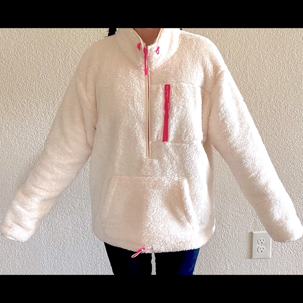 Off White L Pink Sherpa Sweatshirt